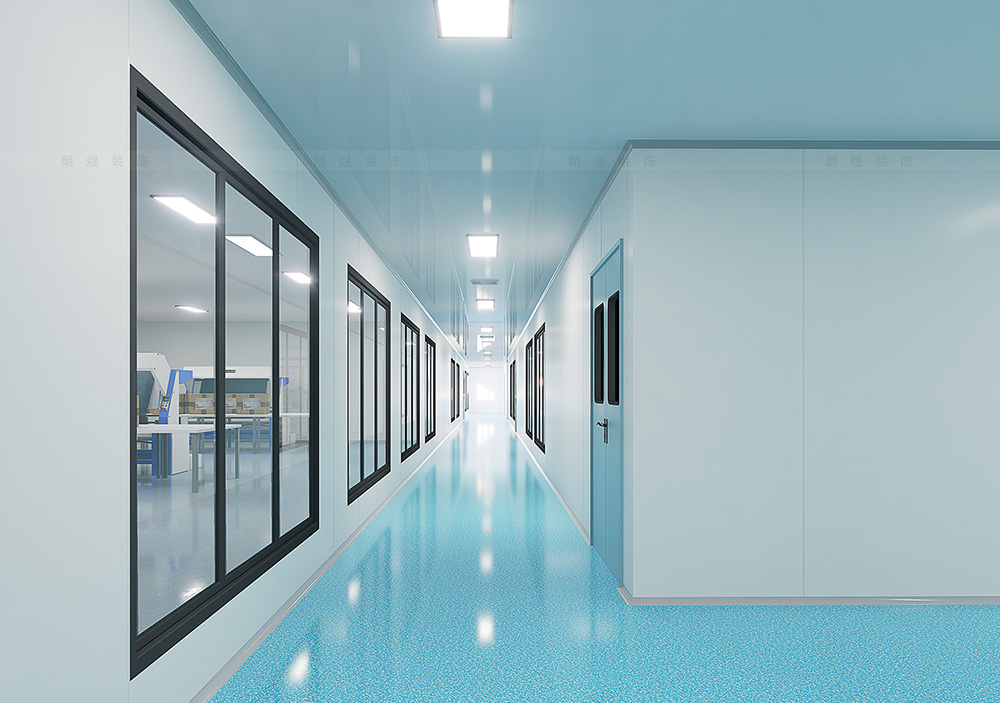 制造業(yè)3000平潔凈車間廠房裝修效果圖